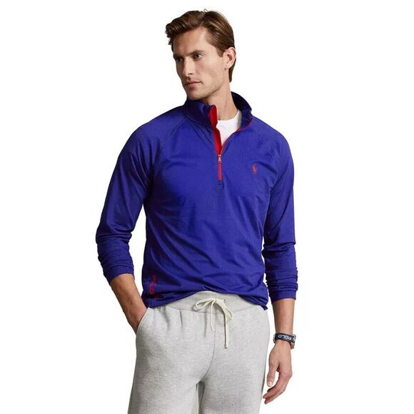 Polo Ralph Lauren Jersey Men's Small Navy Mock Neck 1/4 Zip Performance APP895 - Picture 10 of 10